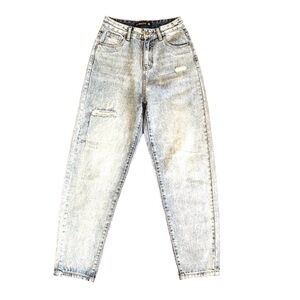 LIONESS Urban Outfitters Denim High Rise Barrel Jeans Distressed Size XXS